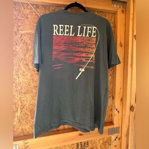 Reel Life Men's Charcoal Graphic Tee